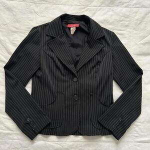 Y2K paper tag vintage Lipsy Black & white pinstripe blazer Size small